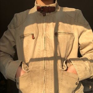 tan trucker jacket
